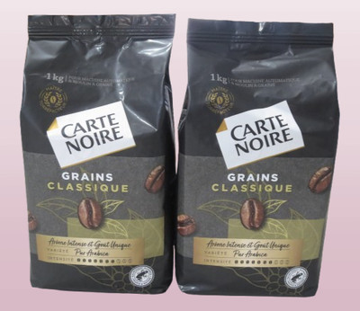 CARTE NOIRE CLASSIC ARABICA COFFEE BEANS 1KG NWOB LOT OF 2