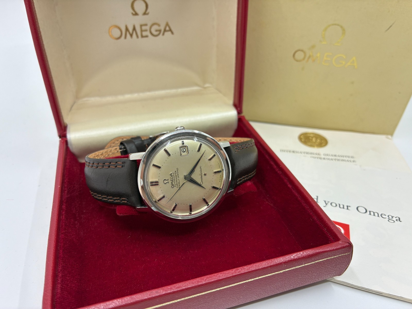 Vintage Omega Constellation Automatic Mens Watch + Box & Buckle - 1962 - 168.004 image 4