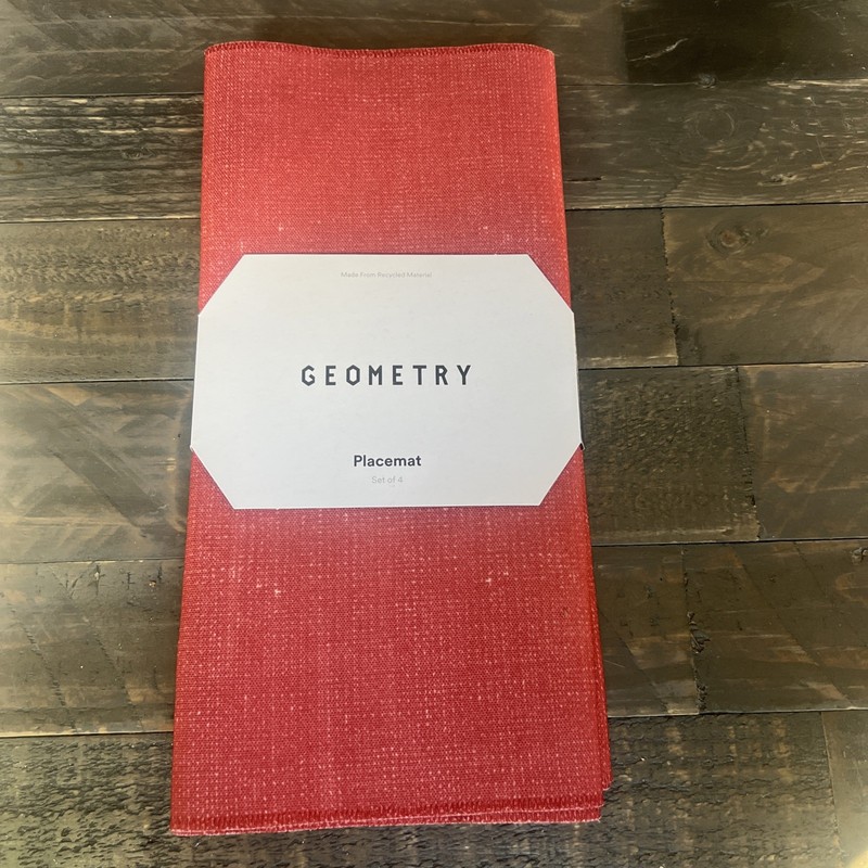 Geometry Crimson Red Placemats Set of 4 