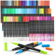 100 Colors Dual Brush Marker Pens, Marker Set, Artist Fine and Brush Tip Mark...