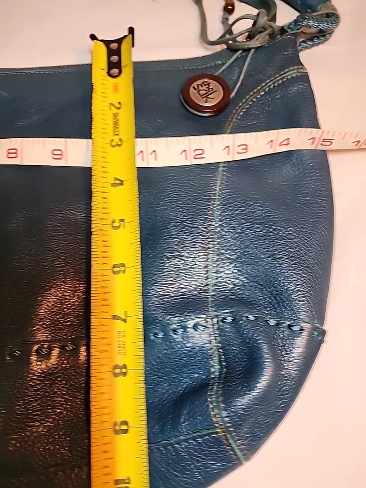 The Sak Indio Leather Hobo Shoulder Bag Handbag Pebbled Leather Dark Teal - Image 4 of 4