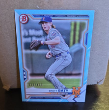2021 Bowman Draft Topps Brett Baty Sky Blue /499 #BD-130 New York Mets