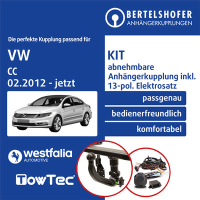 Für VW CC Typ 358 02.2012-jetzt AHK abnehmbar +13pol spezifisch E-Satz NEU PKW
