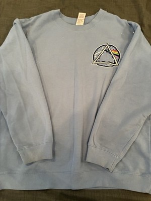 Pink Floyd Sweatshirt Sz L Dark Side Of The Moon Patches Embroidered Blue New