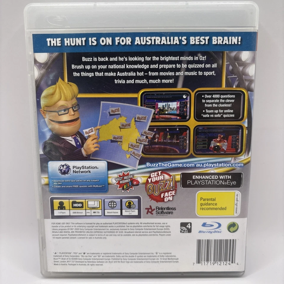 Buzz! Brain of Oz Sony PlayStation 3 PS3 Complete Game w/Manual - LIKE NEW - Image 2 of 3