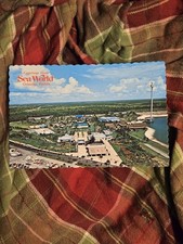 Vintage Sea World Orlando Florida Postcard 1980 Shamu & Dolphins Scenic Aerial V