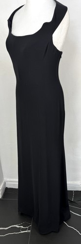 Gucci Women’s Long Party Dress Size 12 Black 100% Silk Lined Authentic Preloved