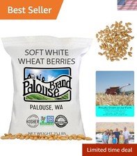 Brand Certified Glyphosate Residue Free Soft White Wheat Berries  25 LBS Bul...