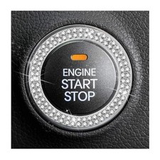 Car Bling Crystal Rhinestone Engine Start Ring Decals, 2 Pack Car Double Silver