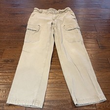 Duluth Trading Co Flex Fire Hose Cargo Pants Workwear Utility Tan Mens 34x32