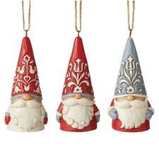 Jim Shore Heartwood Creek NORDIC MINI GNOME 3" ORNAMENTS 3 Piece Set 6006629