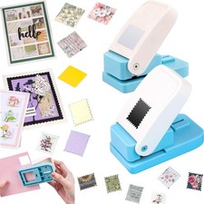 2Pcs Stamp Punches, 1x0.8 inch Rectangular Postage Stamp Shapes Puncher  1" ...