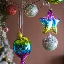 Rainbow LED Lights Glass Balloon Moon Star Lamps for Christmas Tree Home Decor