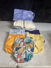 Reusable Cloth Diapers with AWJ Lining   7 Pack with 14 Inserts and 1 Wet Bag