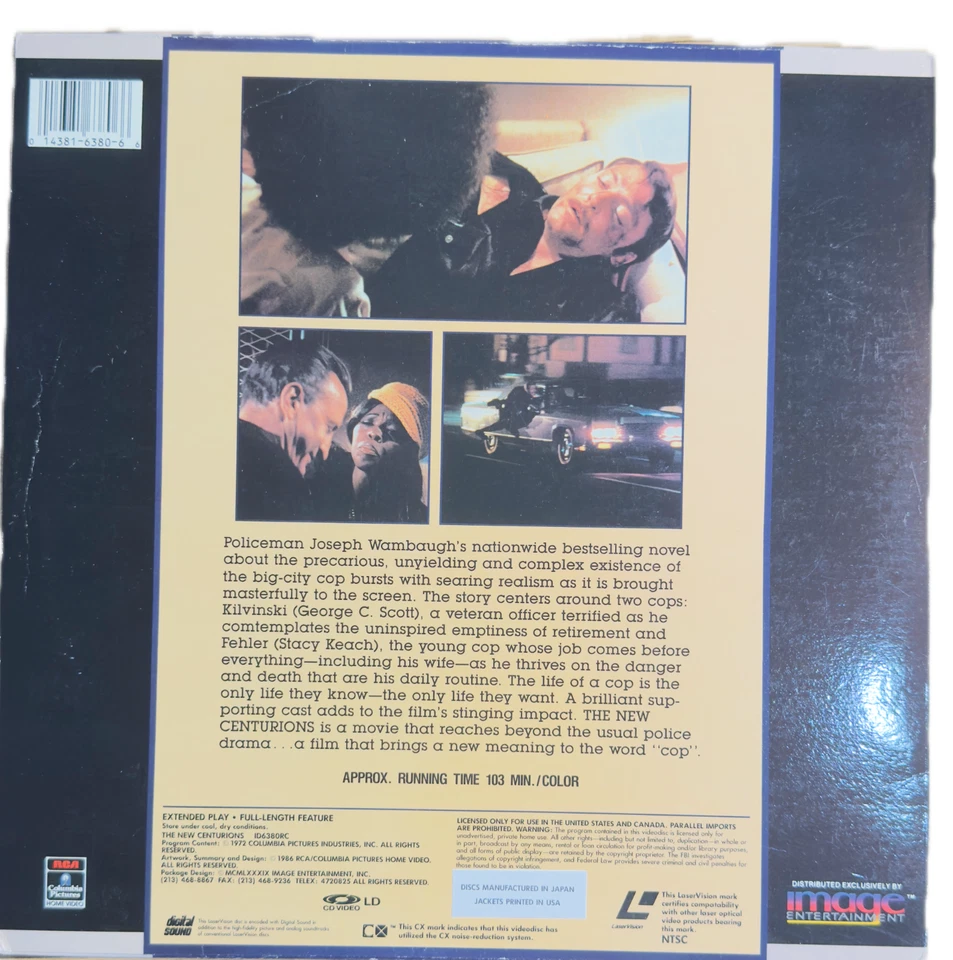 The New Centurions (1972) – LaserDisc – George C. Scott, Stacy Keach - Image 2 of 2