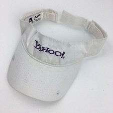 AMC Visor Yahoo! Logo Hat Men's Adjustable One Size White Purple Vintage