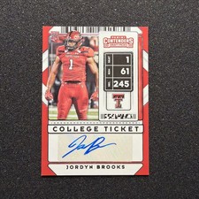 2020 Contenders JORDYN BROOKS #177 College Ticket RC AUTO - TEXAS TECH FOOTBALL 
