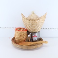 THAI LAO STICKY RICE COOKER BAMBOO BASKET KIT...