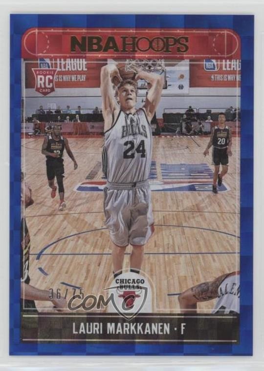 2017-18 Panini NBA Hoops Blue Checkerboard 36/75 Lauri Markkanen #257 0b9