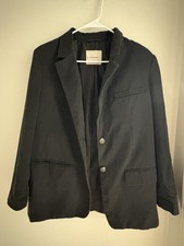 Everlane Women's Oversized Blazer Size 6 Black Double Button Minimalist Capsule
