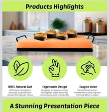 UMAID Himalayan Salt Block Cooking Plate with Tray 12x8x1.5 Rock Salt Stone