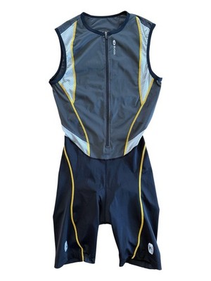 SUGOI PRO FIT MENS SLEEVELESS TRIATHLON COMPRESSION RACESUIT KIT BLACK SILVER LG