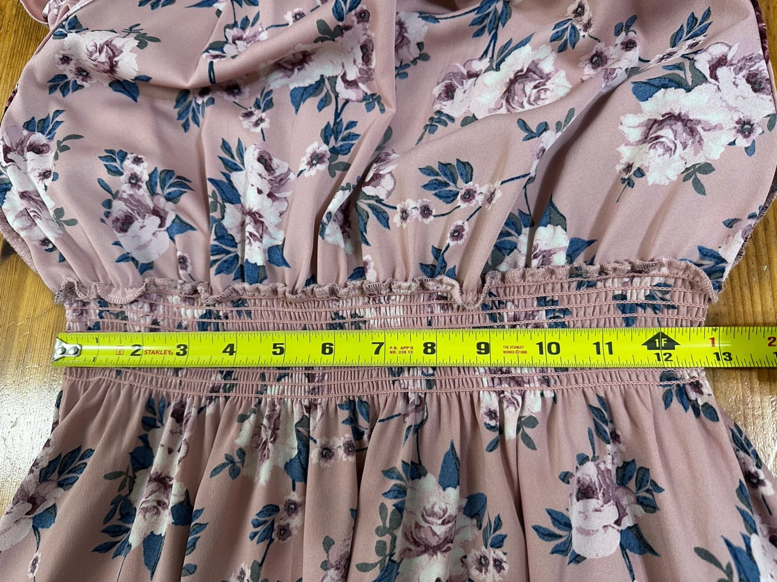 Abito donna Kate Spade increspato rosa prateria finto collo romantico floreale taglia M