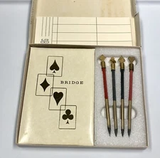 Winner Bridge Set by Stylecraft of Baltimore 4 Suits on Pencils Scorebook VNTG