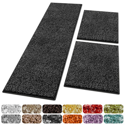 1A Shaggy-Bettumrandung | Bali | 3-teilig | Hochflor Läufer Langflor Teppich