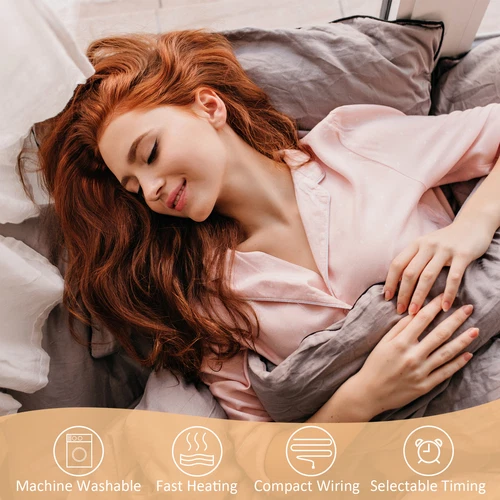 TOPS Single Electric Heated Blanket 18-48℃ Heat Settings Timer Warm Washable - Picture 6 of 7