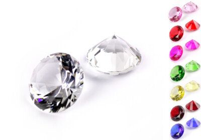 Kristall Glas Diamant versch. Größen& Farben Echtglas Diamant Hochzeit Feng Shui