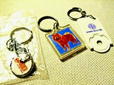 Schlüsselanhänger mit Hund + 2 Einkaufswagen clips