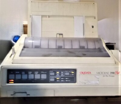 Okidata Microline 390 Plus 24 pin printer with metal stand