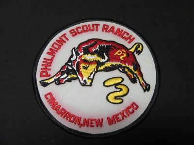 Philmont Bull Jacket Patch, Ink in Red Letters has Run    JJ