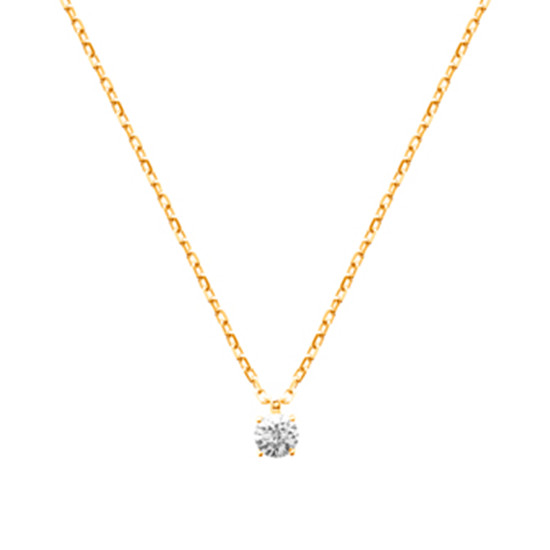 Collier plaqué or 18 carats 750/1000 et son cristal de zirconium pur