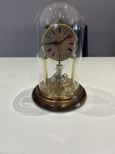 Vintage 400 Day Westminster Made in West Germany Glass Under Bell Clock - Picture 1 of 11