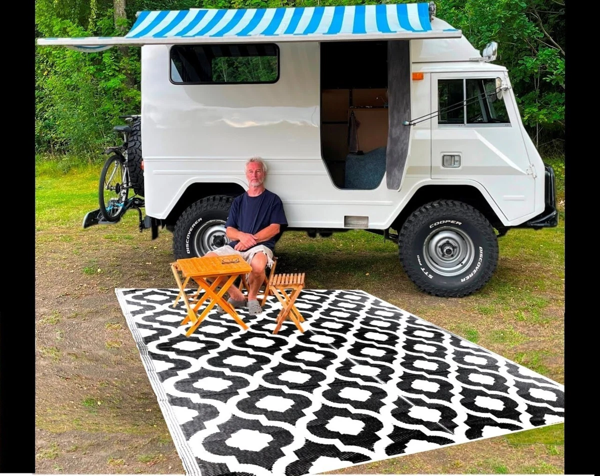 B USA Large Plastic Outdoor Rugs 9x12 Reversible mat Camper