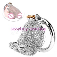 Male Chastity Device Peni Lock Binding Husband Loyalty Big Metal Cage New