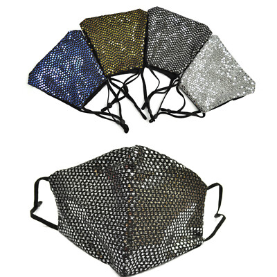 Glitzer Stoffmaske Mund-Nasen-Maske Gesichtsmaske einstellbare Alltagsmaske 