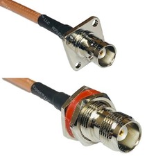 RG400 BNC Flange Female to TNC FEMALE BULKHEAD RF Cable FAST-SHIP LOT