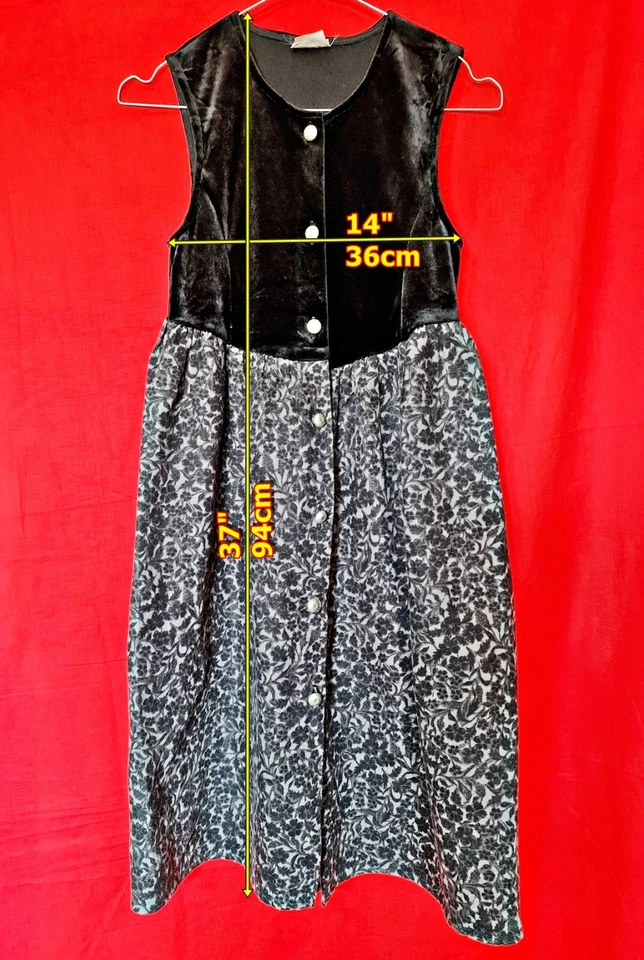 VINTAGE EISEND OKTOBERFEST DIRNDL TYROL  TRACHT BLACK GIRL DRESS-SIZE:US12/EU140 - Image 2 of 4