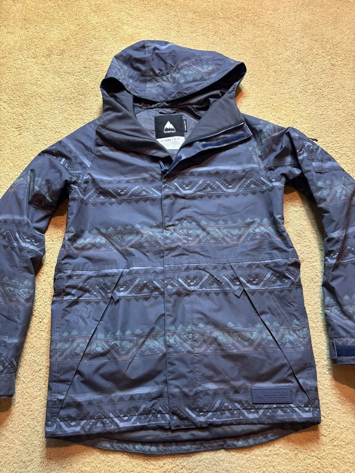 Para hombres Burton Impermeable Esquí Snowboard Chaqueta Abrigo con Capucha Azul Azteca Termolite S Foto 2 de 4