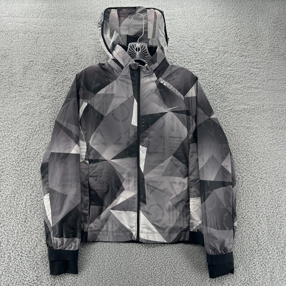 Jaqueta Nike Feminina Média M Cinza Reflexiva Escudo de Academia Flash Jaqueta de Corrida - Imagem 2 de 4