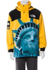 Supreme x The North Face Statue Liberty Mountain Jacket Parka Yellow FW19 Size M
