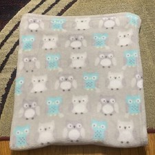 Parents Choice Fleece Aqua Gray Owl Soft Security Blanket Lovey Walmart