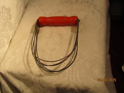 Vintage Androck Red Wood Handle Hand Dough Pastry Blender Made in USA