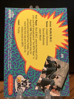 1991 Pro Set YO! MTV Raps #66 RUN-D.M.C. | eBay