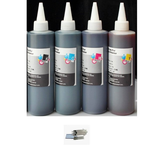 250ml Black + Color Ink Refill Kit for HP 62 62XL Officejet 5740/8040