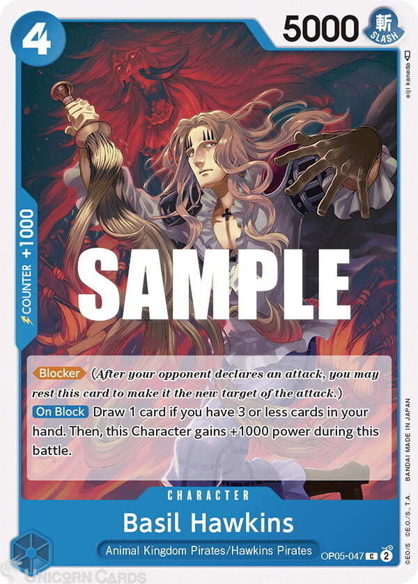OP05-047 Basil Hawkins :: Common One Piece TCG Card :: OP05: Awakening Of The Ne