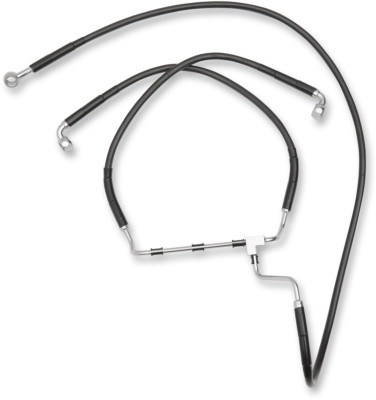 DRAG SPECIALTIES - Brake Line - Front Black +8'' | 1741-3982